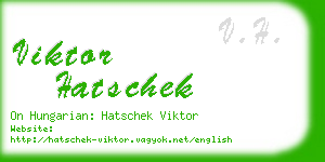 viktor hatschek business card